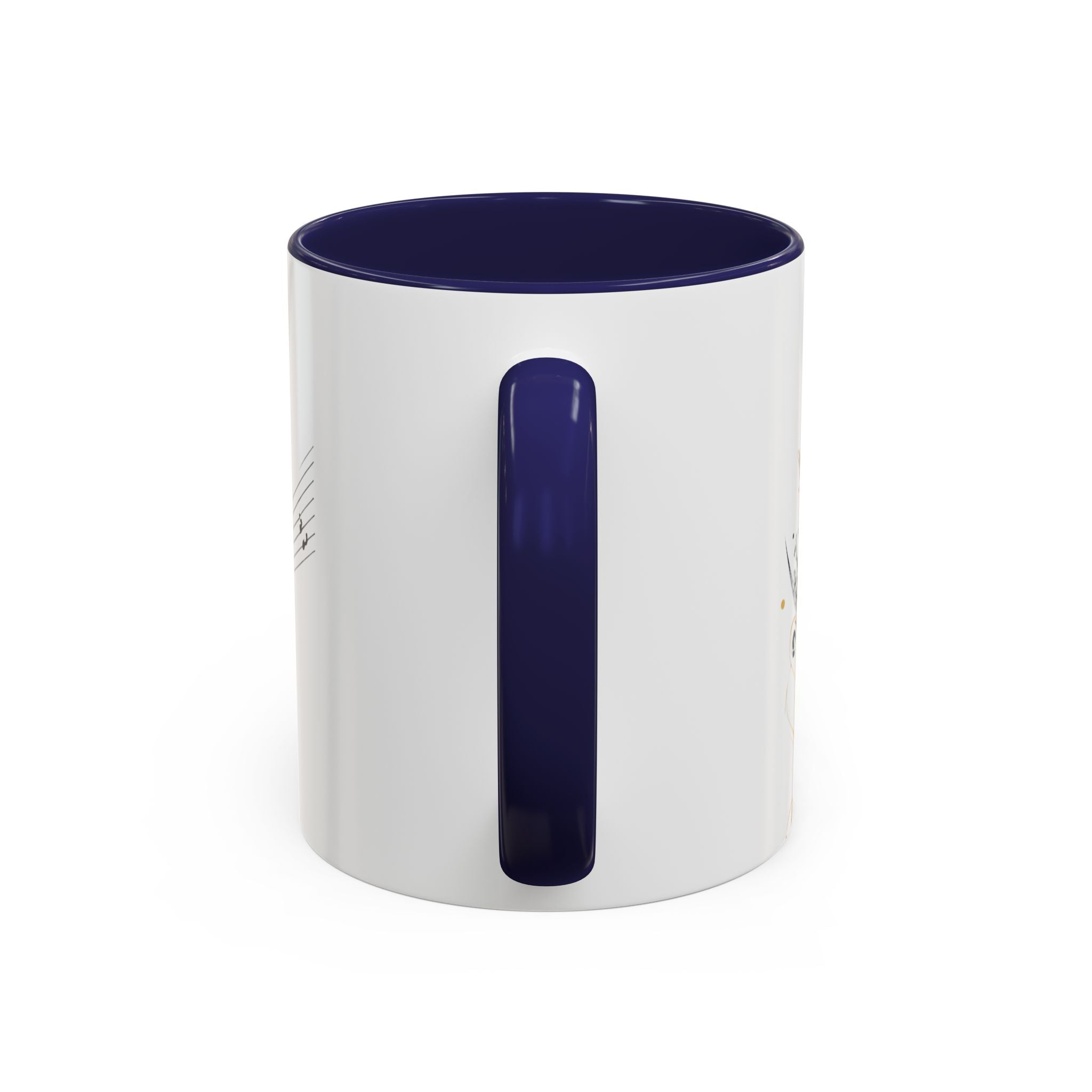 Music Notes Accent Mug — Original Watercolor Treble Clef Ceramic Cup
