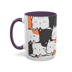 Kawaii Cat Accent Mug — Original Cute Cat Pattern Ceramic Cup