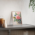 Pink Rose — Watercolor Floral Wall Art, Framed Print 8.3" × 11.7"