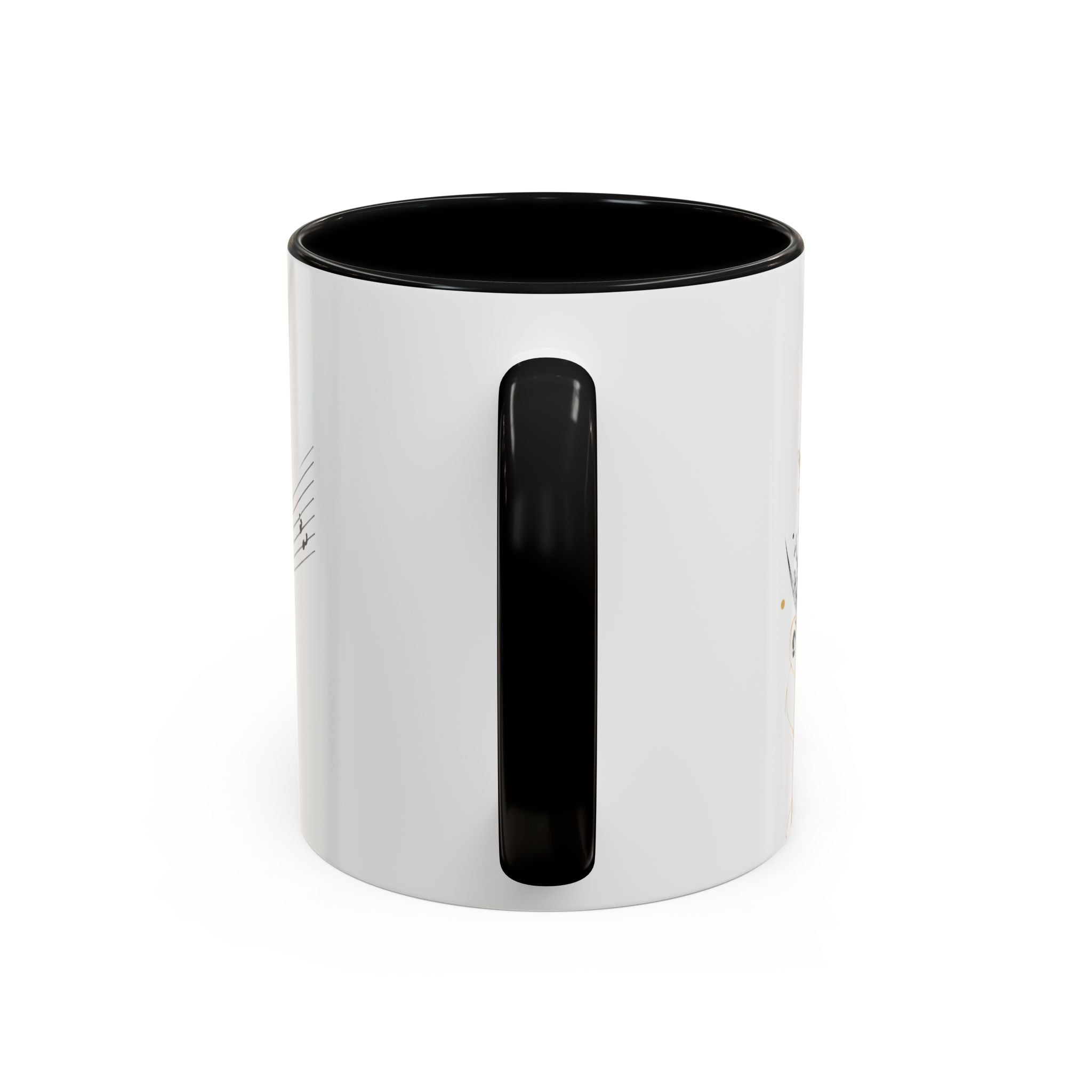Music Notes Accent Mug — Original Watercolor Treble Clef Ceramic Cup
