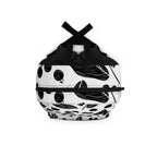 Monochrome Botanical Backpack — Black & White Victorian Floral Leaf Print