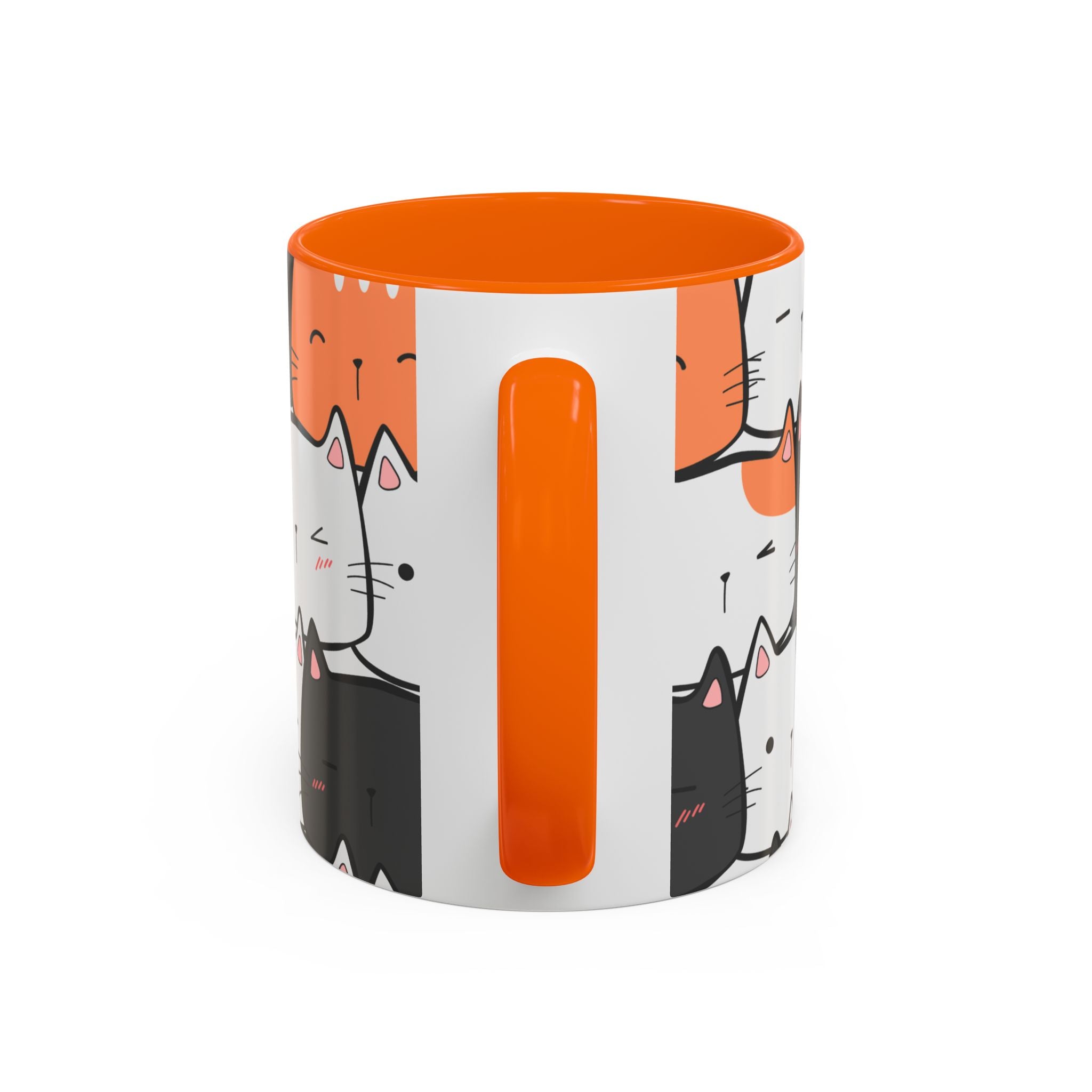 Kawaii Cat Accent Mug — Original Cute Cat Pattern Ceramic Cup