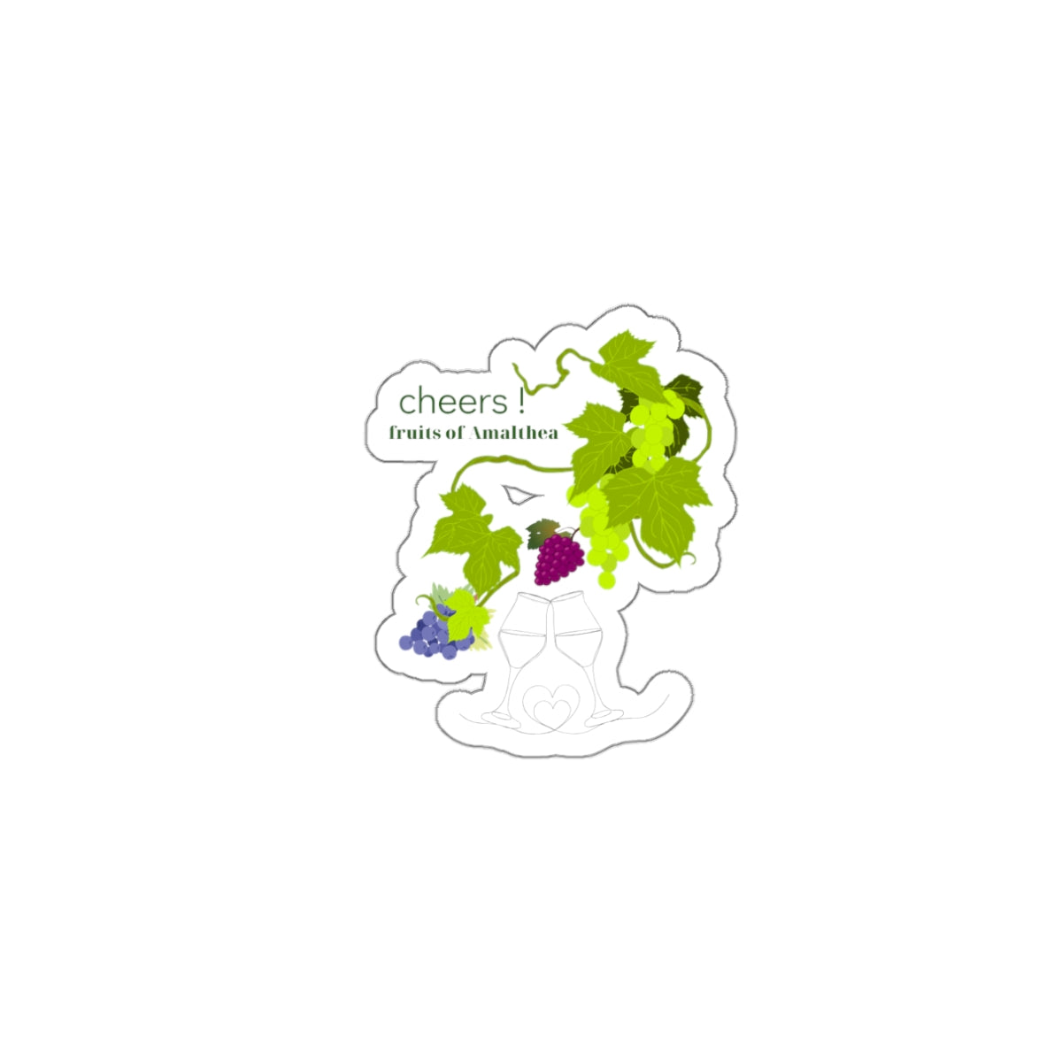 Cheers! — Wine & Grapevine Botanical Die-Cut Sticker | Fruits of Amalthea