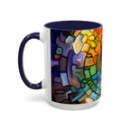 Stained Glass Mosaic Accent Mug — Original Abstract Art Ceramic Cup