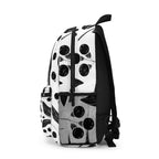 Monochrome Botanical Backpack — Black & White Victorian Floral Leaf Print