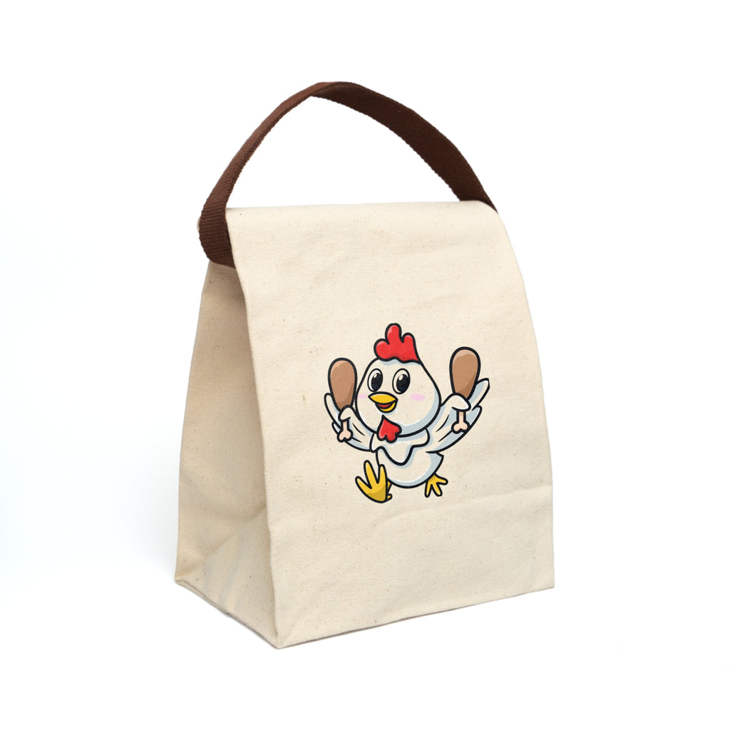 Chicken Canvas Lunch Bag — Funny Cartoon Print Reusable Tote