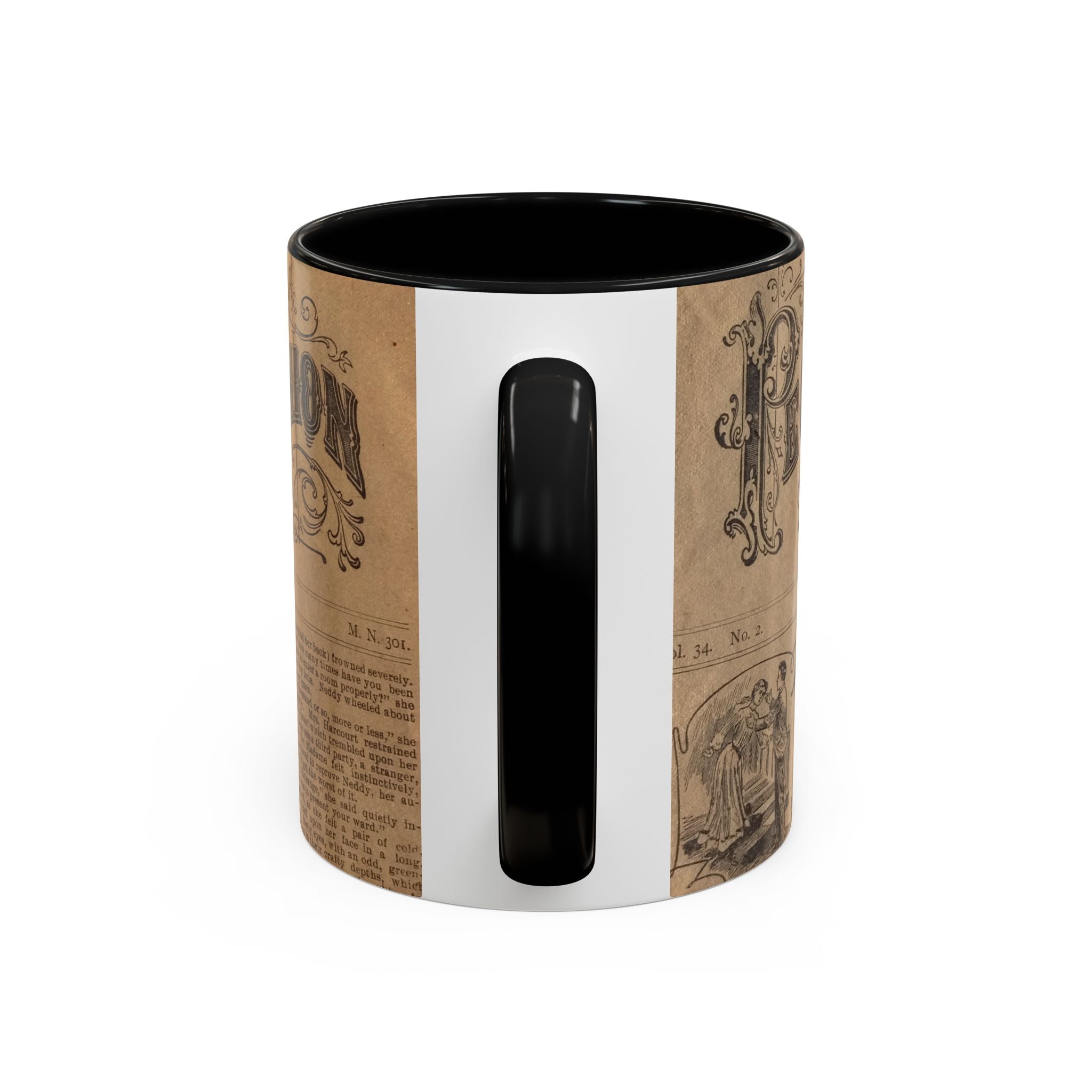 Vintage Newspaper Literary Mug — Original Book Lover Ceramic Cup