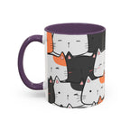 Kawaii Cat Accent Mug — Original Cute Cat Pattern Ceramic Cup