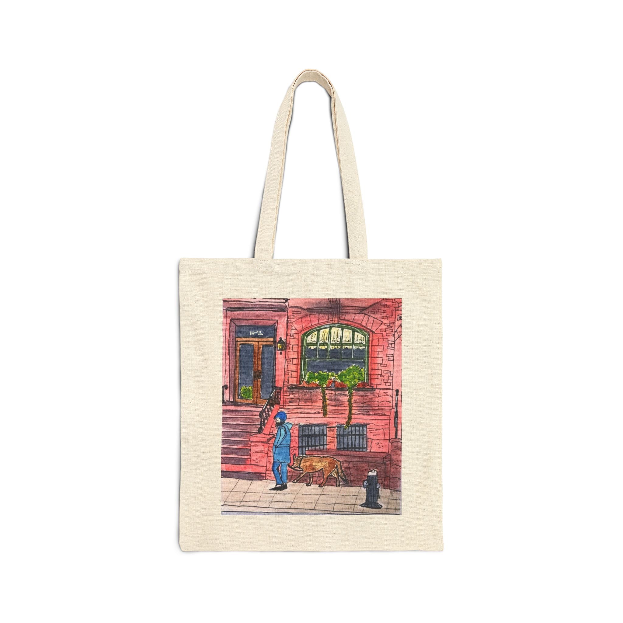 Manhattan Morning Walk Canvas Tote — Original Watercolor Art
