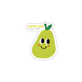 Uncom-pear — Smug Kawaii Pear Funny Die-Cut Sticker | Fruits of Amalthea