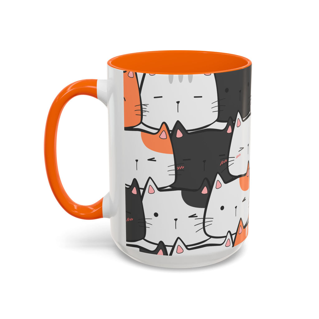 Kawaii Cat Accent Mug — Original Cute Cat Pattern Ceramic Cup