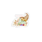 Cornucopia — Romantic Pastel Harvest Die-Cut Sticker | Fruits of Amalthea