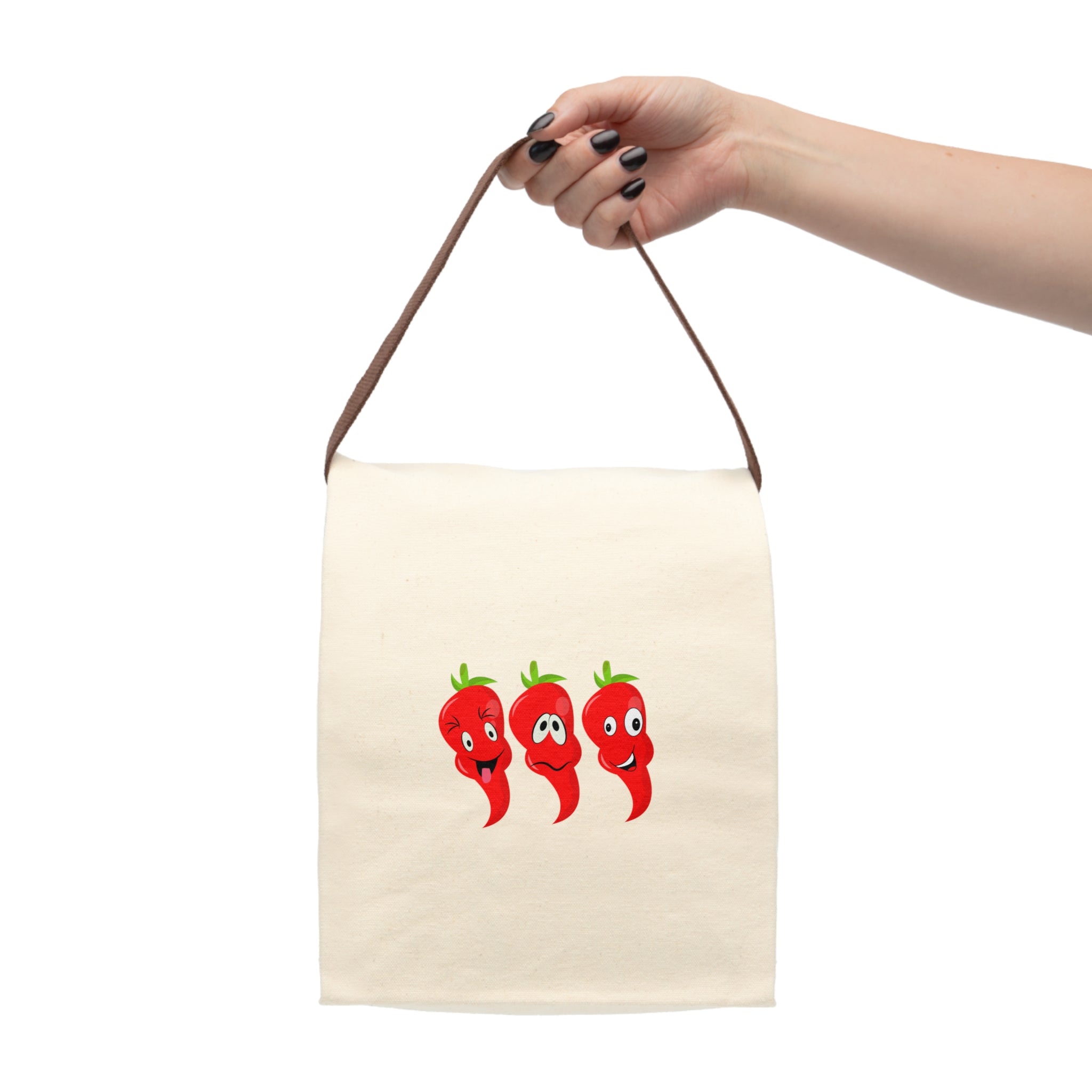 Chili Pepper Canvas Lunch Bag — Funny Spicy Print Reusable Tote