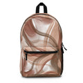 Abstract Brown Swirl Backpack — Neutral Marble Pattern Everyday Bag