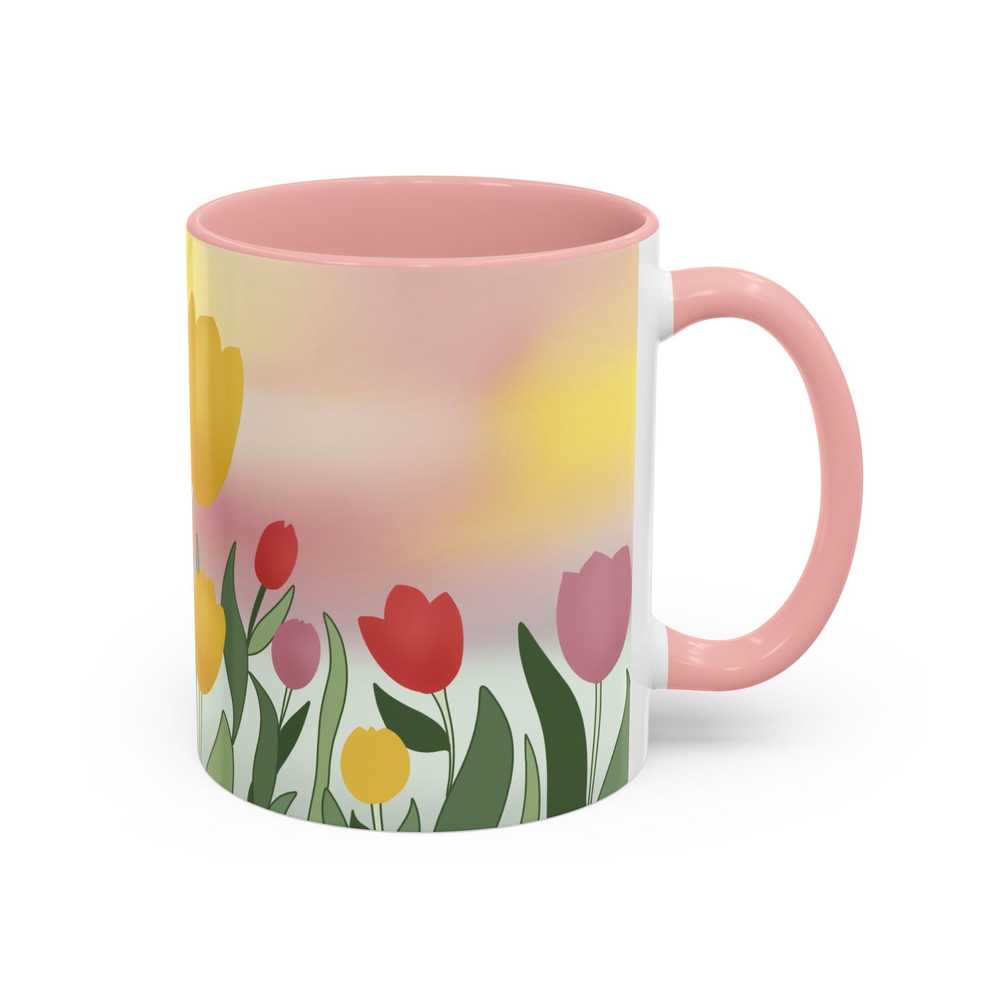 Spring Tulip Accent Mug — Original Floral Ceramic Cup