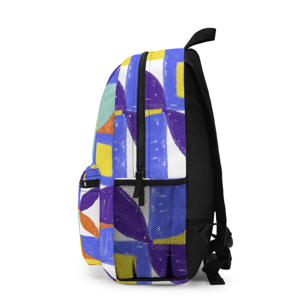 Geometric Mosaic Backpack — Colorful Retro Pattern School & Everyday Bag