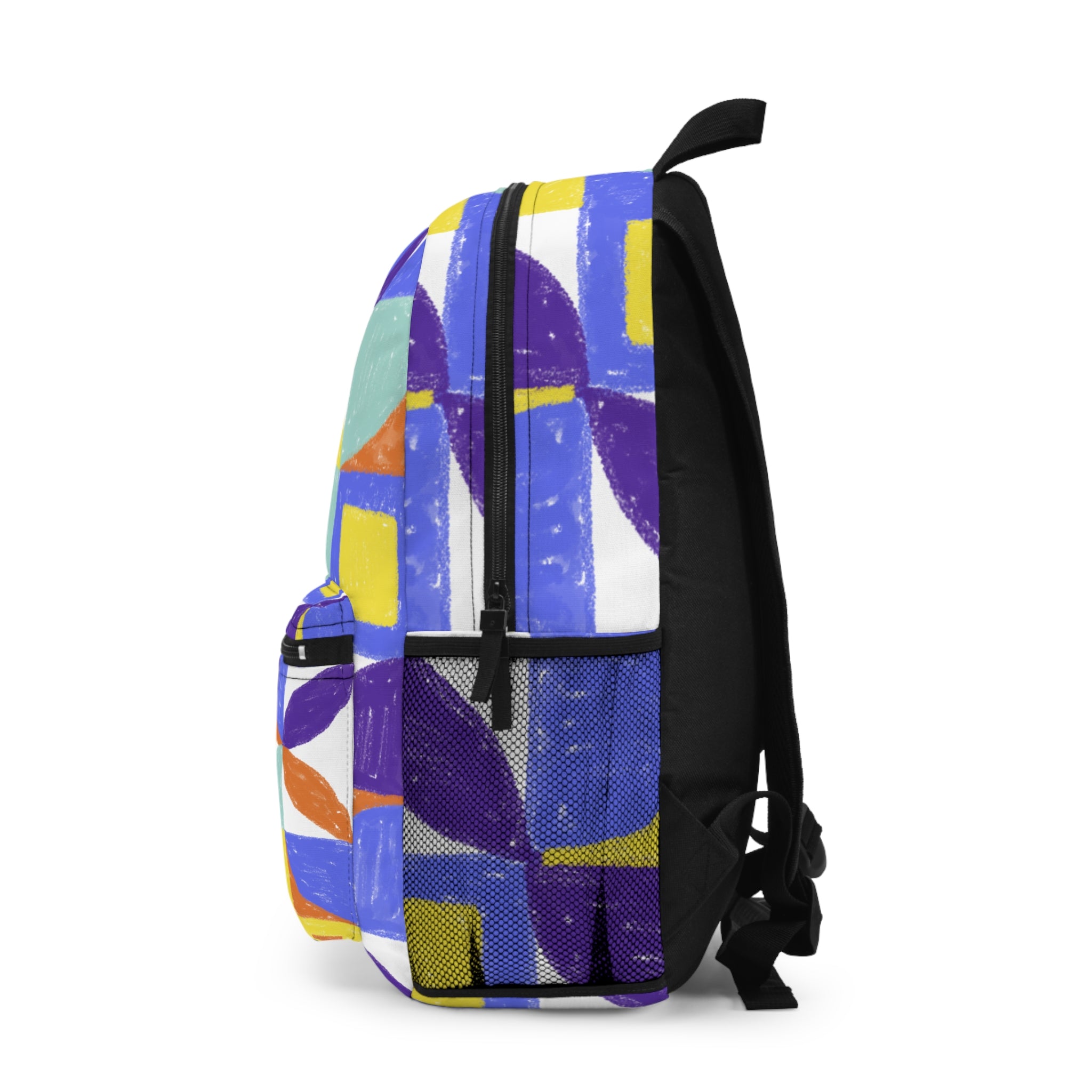 Geometric Mosaic Backpack — Colorful Retro Pattern School & Everyday Bag
