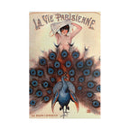 La Vie Parisienne Vintage Peacock Art Puzzle — Retro Parisian Poster Jigsaw
