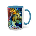 Stained Glass Mosaic Accent Mug — Original Abstract Art Ceramic Cup