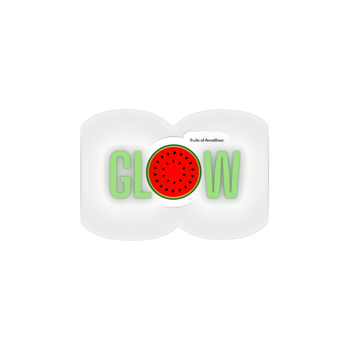 GL🍉W — Watermelon Glow Statement Die-Cut Sticker | Fruits of Amalthea