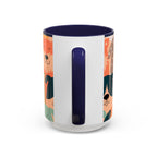 Puppy Parade Accent Mug — Original Colorful Dog Pattern Ceramic Cup