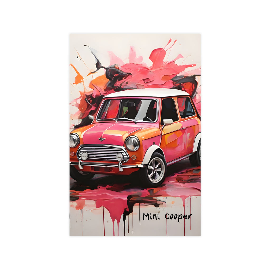Mini Cooper — Original Vibrant Retro Car Art Poster