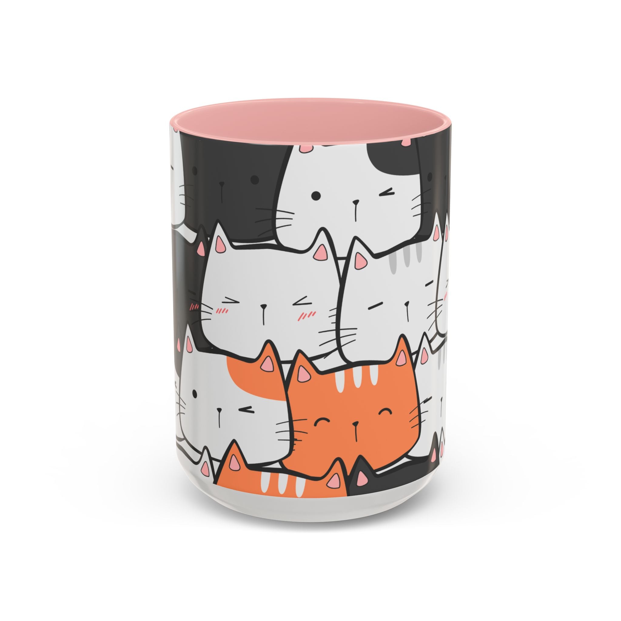 Kawaii Cat Accent Mug — Original Cute Cat Pattern Ceramic Cup