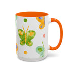 Watercolor Butterfly Accent Mug — Original Colorful Ceramic Cup