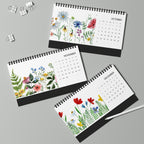 Blossoming in the Field — 2027 Desk Calendar | Original Watercolor Wildflower Design | Monthly Grid | Tent-Style