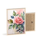 Pink Rose — Watercolor Floral Wall Art, Framed Print 8.3" × 11.7"