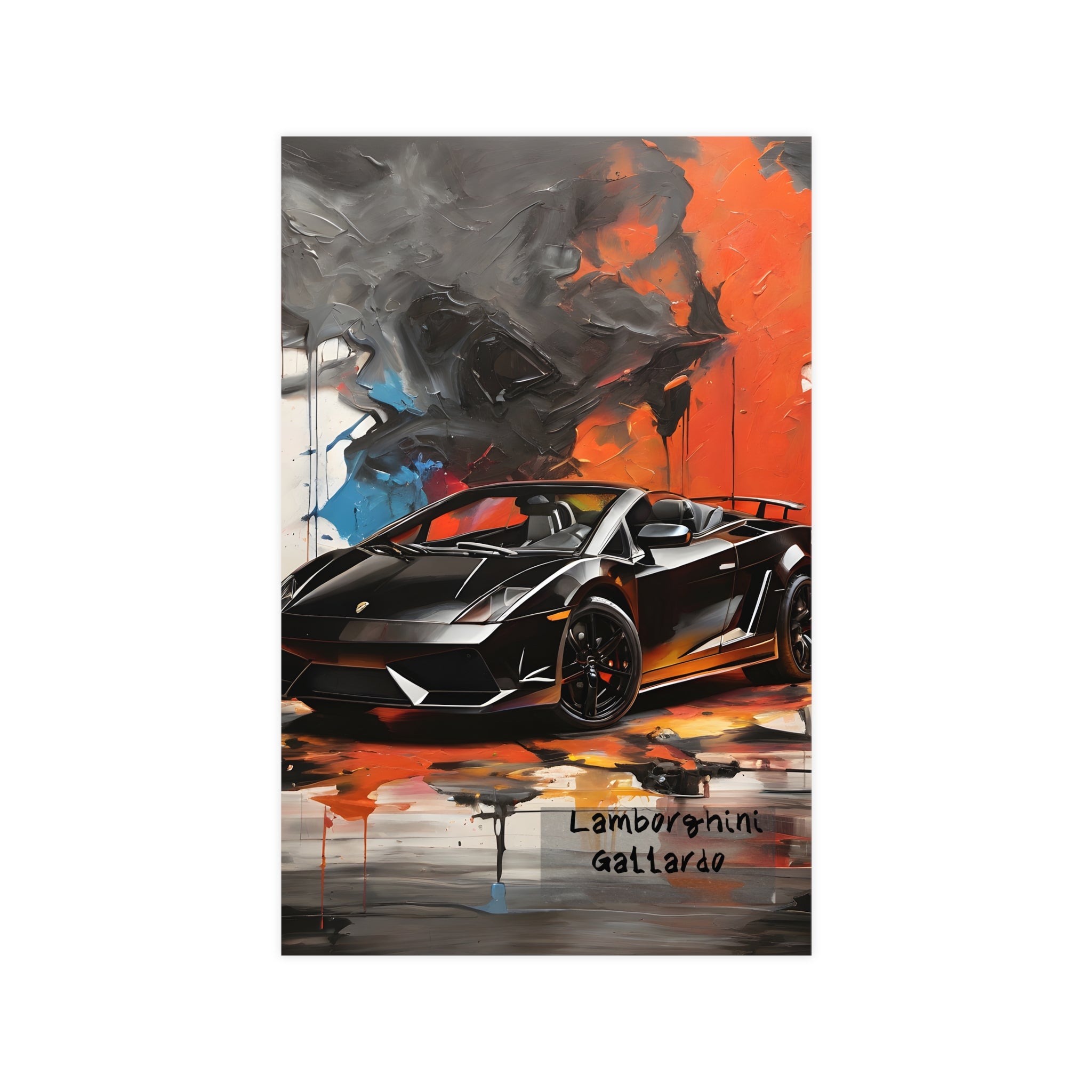 Lamborghini Gallardo — Original Black Sports Car Art Poster