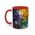 Stained Glass Mosaic Accent Mug — Original Abstract Art Ceramic Cup