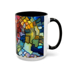 Stained Glass Mosaic Accent Mug — Original Abstract Art Ceramic Cup