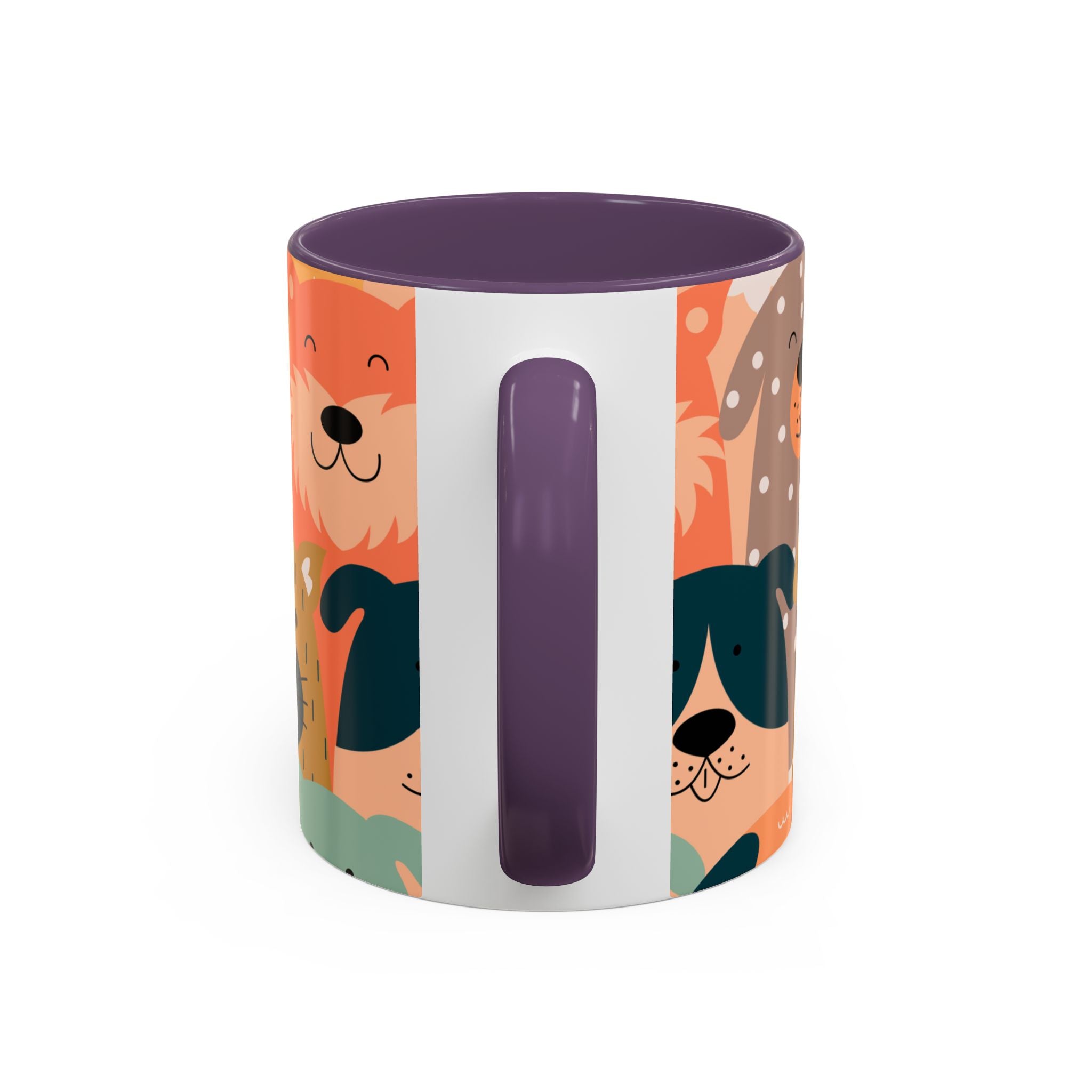 Puppy Parade Accent Mug — Original Colorful Dog Pattern Ceramic Cup