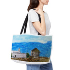Schinoussa Greek Island Weekender Tote — Original Watercolor Art
