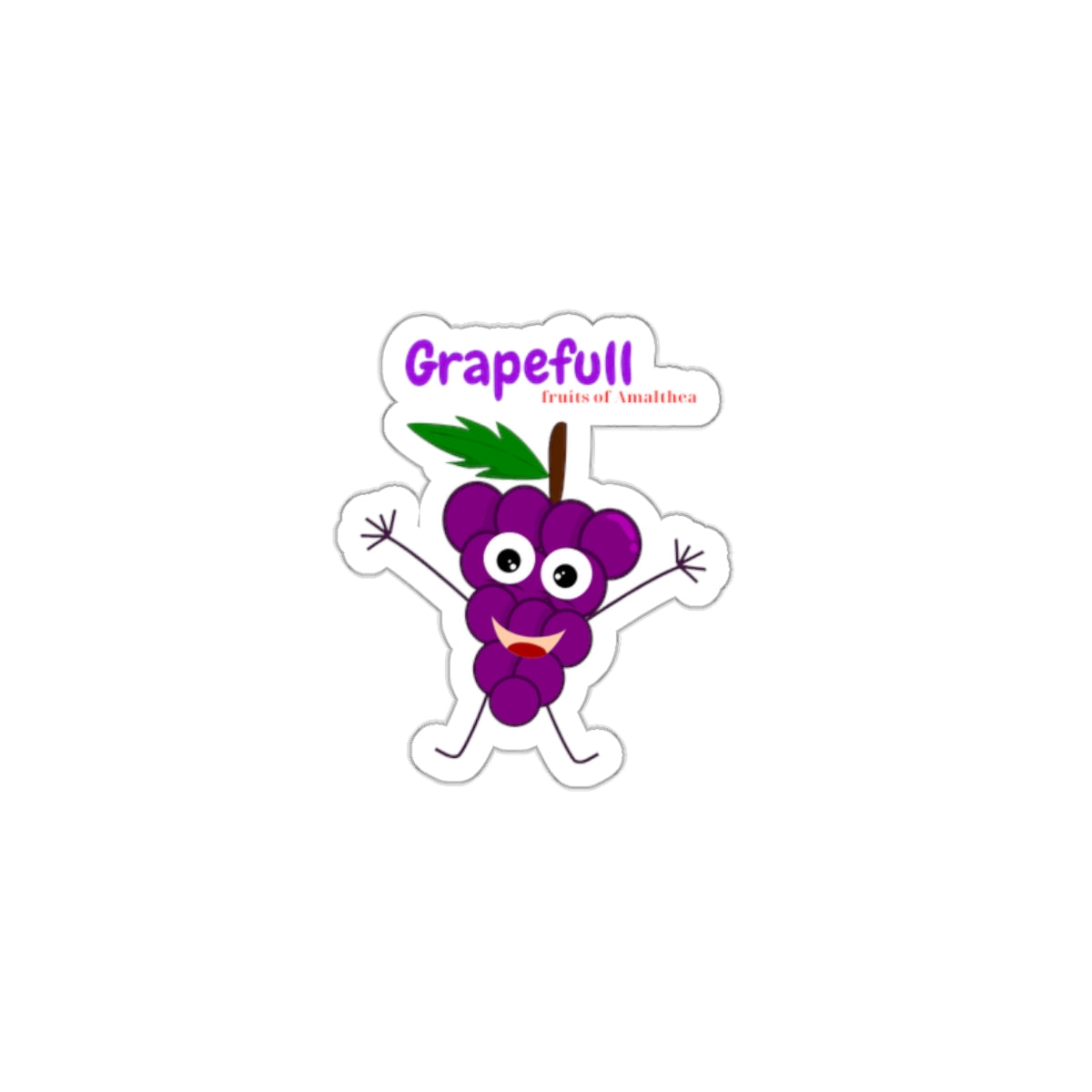 Grapefull — Grateful Grape Funny Die-Cut Sticker | Fruits of Amalthea