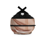 Abstract Brown Swirl Backpack — Neutral Marble Pattern Everyday Bag
