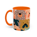 Puppy Parade Accent Mug — Original Colorful Dog Pattern Ceramic Cup