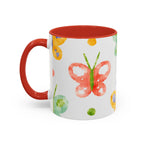 Watercolor Butterfly Accent Mug — Original Colorful Ceramic Cup