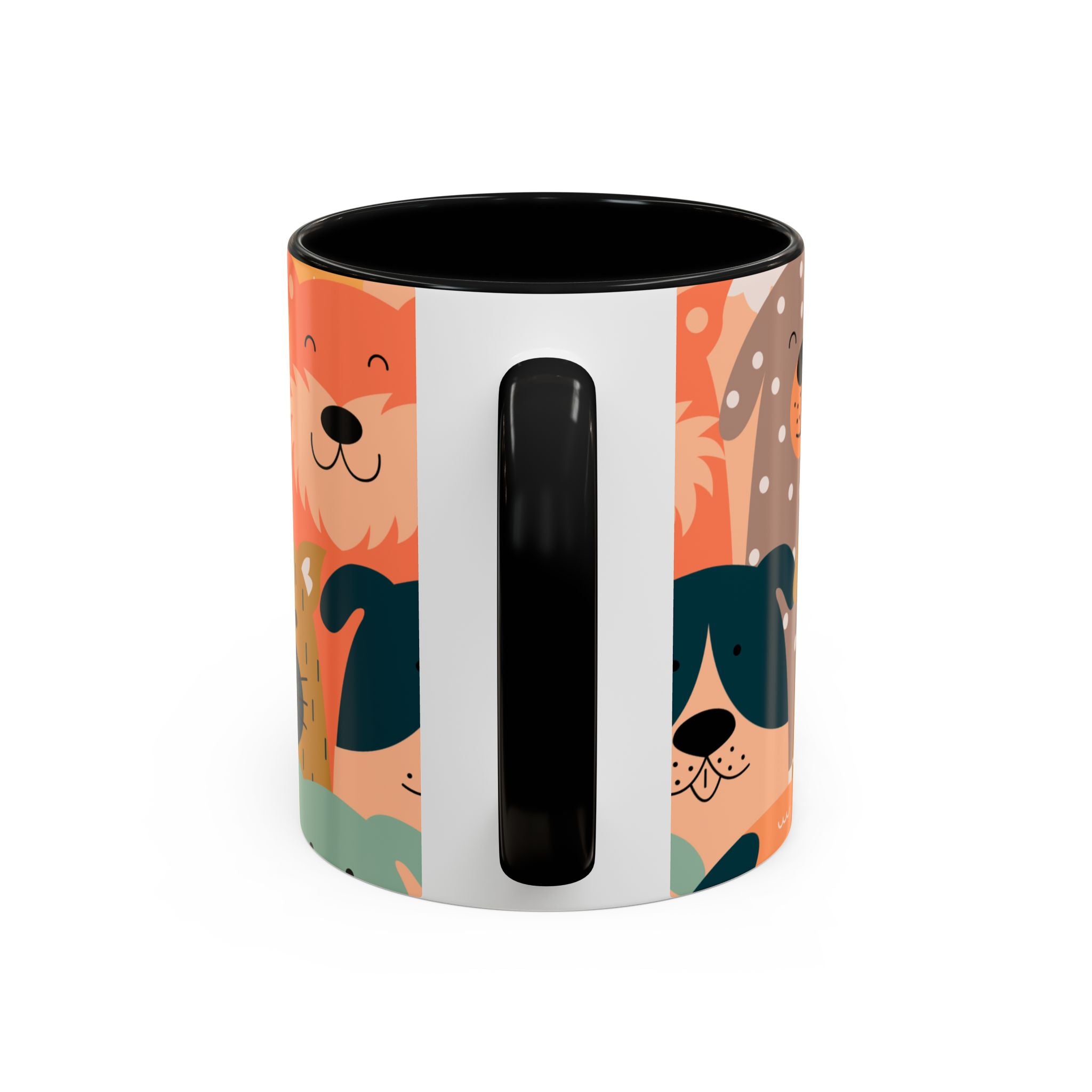 Puppy Parade Accent Mug — Original Colorful Dog Pattern Ceramic Cup