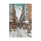 City Street Scene Jigsaw Puzzle — Scenic European Market, 1014 Pieces