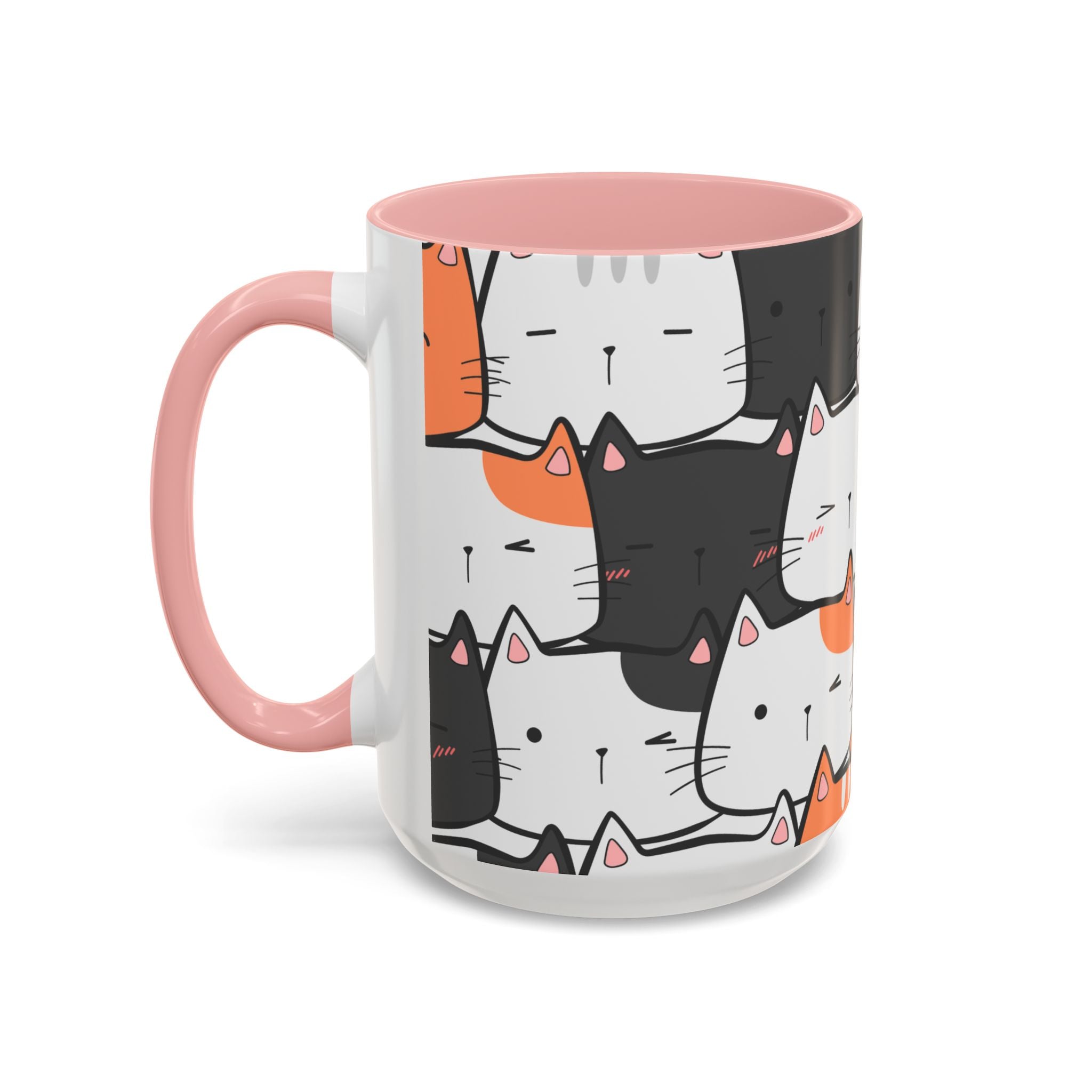 Kawaii Cat Accent Mug — Original Cute Cat Pattern Ceramic Cup
