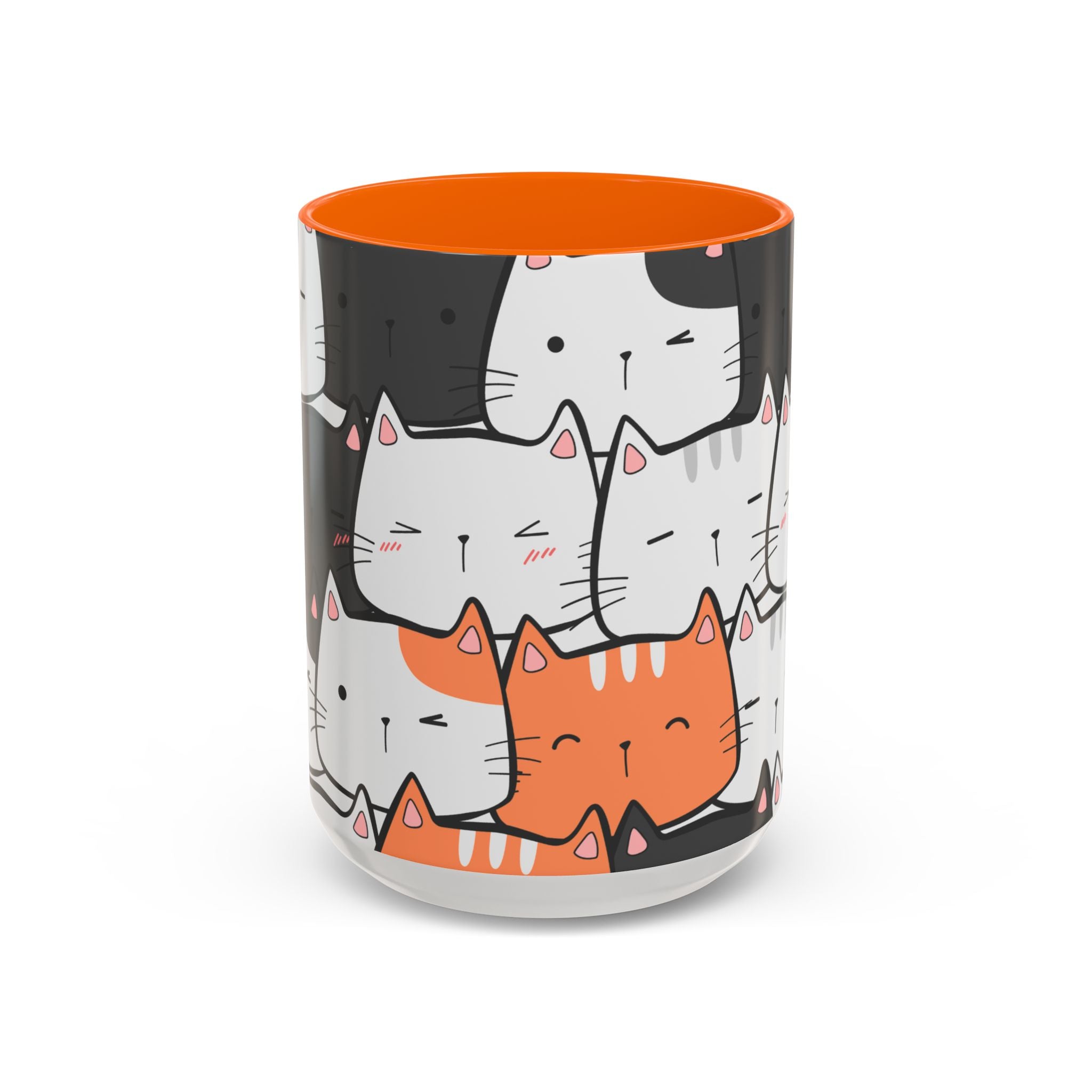 Kawaii Cat Accent Mug — Original Cute Cat Pattern Ceramic Cup