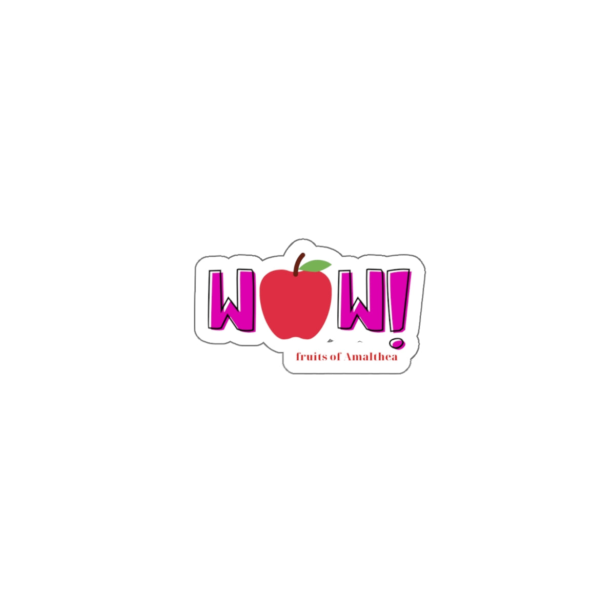 W🍎W! — Pop Art Apple Exclamation Die-Cut Sticker | Fruits of Amalthea