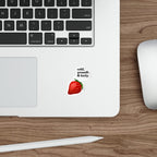 Cold, Smooth & Tasty — Irresistible Strawberry Funny Die-Cut Sticker | Fruits of Amalthea