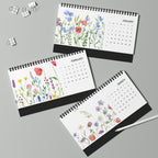 Blossoming in the Field — 2027 Desk Calendar | Original Watercolor Wildflower Design | Monthly Grid | Tent-Style