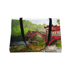Red Pagoda Bridge Weekender Tote — Original Watercolor Art