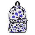 Blue Floral Backpack — Lightweight Purple & Indigo Flower Pattern Everyday Bag
