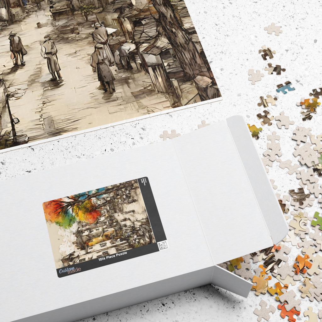 Autumn Village Street Jigsaw Puzzle — Cozy Scenic 1,014 Pieces