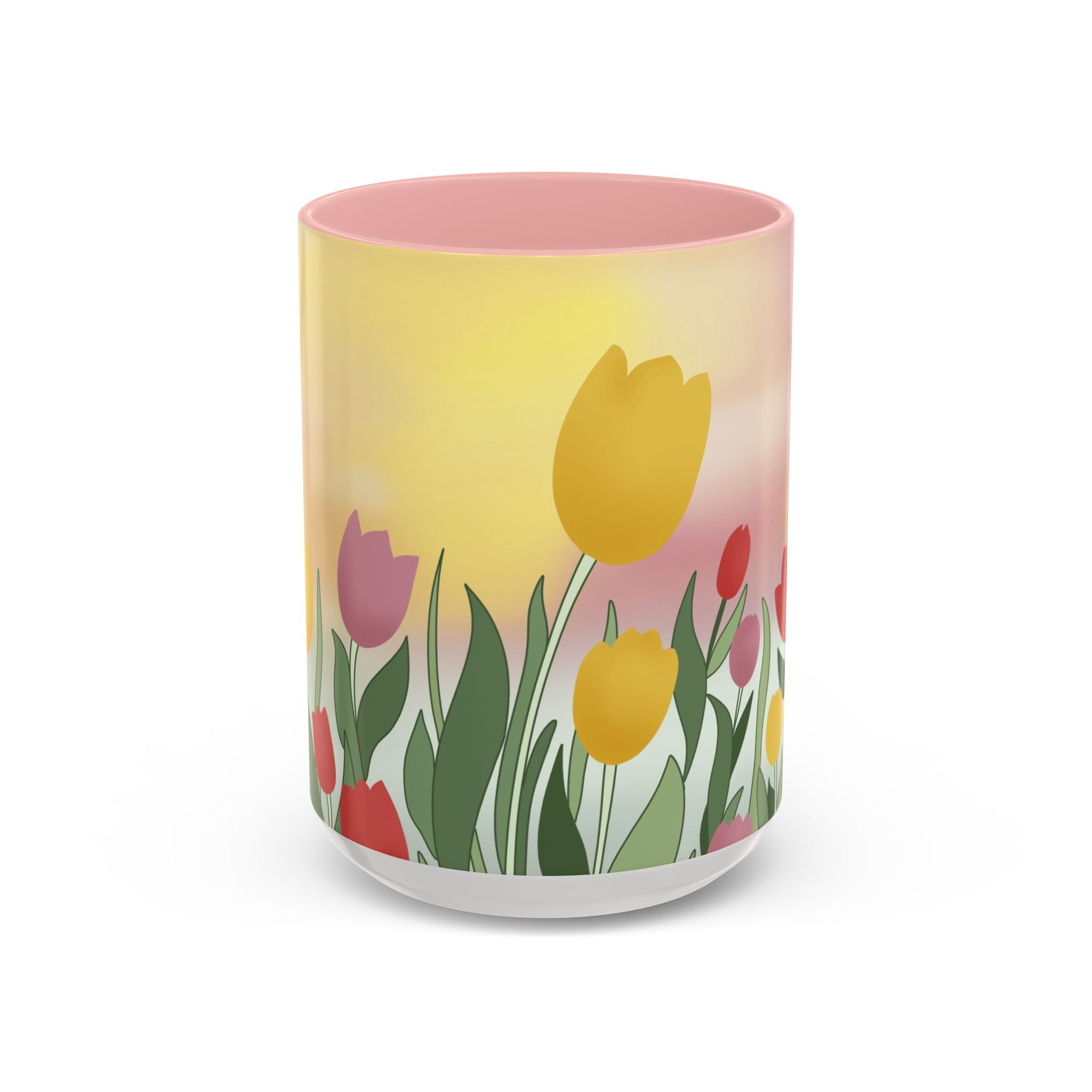 Spring Tulip Accent Mug — Original Floral Ceramic Cup